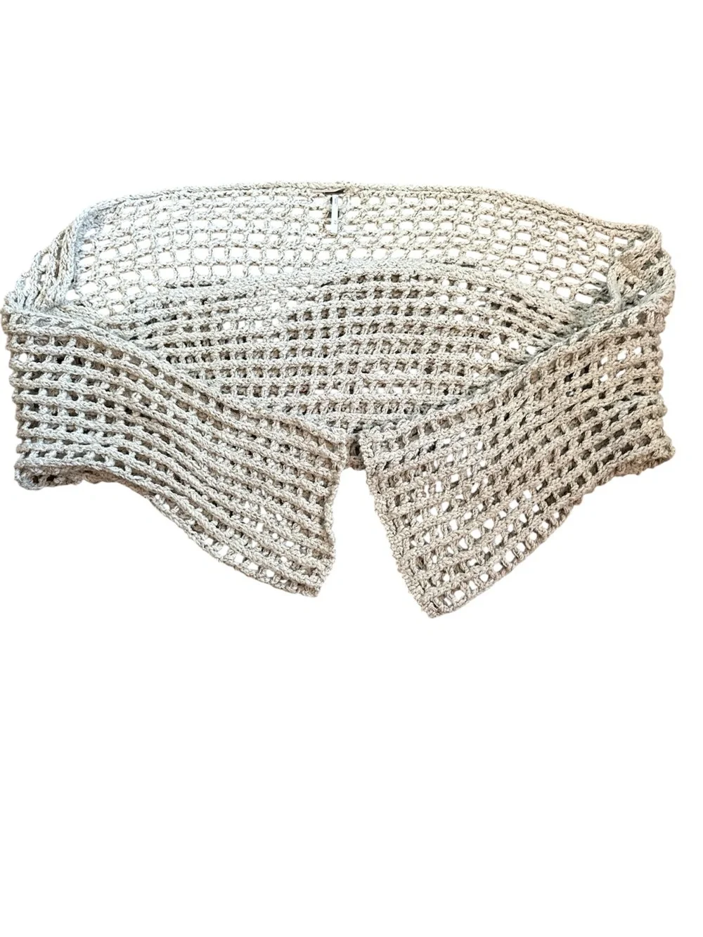 Free People Open-Weave Tan Crochet Shrug Bolero Sweater M